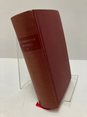 Oeuvres I: Edition ?tablie par Genevi?ve Rodis-Lewis avec la collaboration de Germain Malbreil Malebranche, Nicolas De