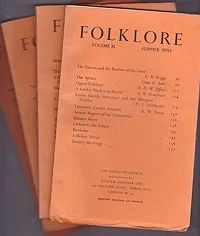 Folklore: Volume 81 1970 (4 issues)Folk-Lore Society