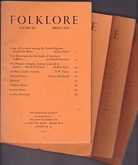Folklore: Volume 82 1971 (4 issues)Folk-Lore Society
