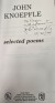 John Knoepfle: Selected Poems [Signed Copy] by: Knoepfle, John