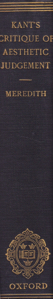 Kant's Critique of Aesthetic Judgment: Translated with Seven Introductory Essays, Notes, and Analytical Index by: Meredith, James Creed