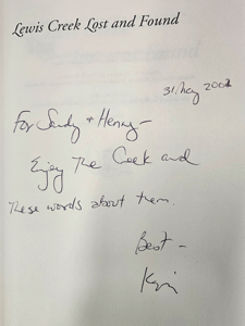 Lewis Creek: Lost and Found (Middlebury Bicentennial Series in Environmental Studies) [INSCRIBED COPY] by: Dann, Kevin