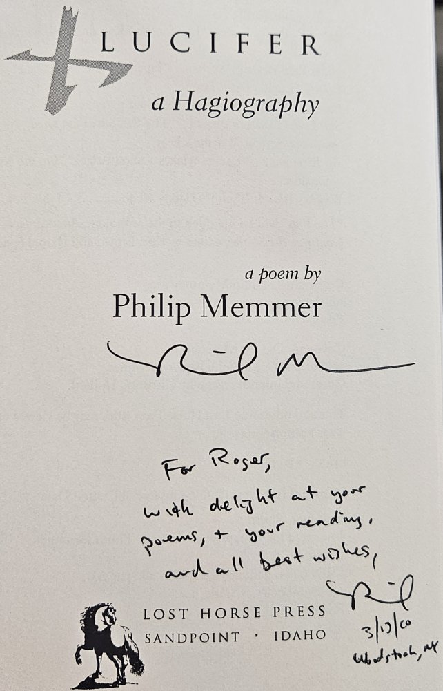Lucifer: A Hagiography [INSCRIBED COPY] by: Memmer, Philip