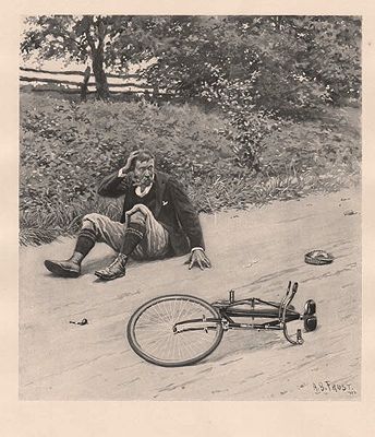 ORIG B&W SPORTING PRINT/ "WHAT HAPPENED"Frost (Illust.), A.B., Illust. by: A.B.  Frost