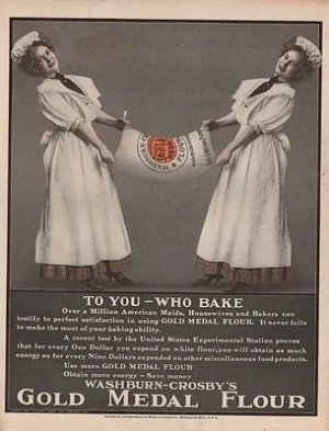 ORIG VINTAGE 1908 GOLD MEDAL FLOUR ADillustrator- N/A