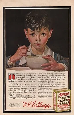 ORIG VINTAGE 1915 KELLOGG'S CORN FLAKES ADillustrator- J.C.  Leyendecker