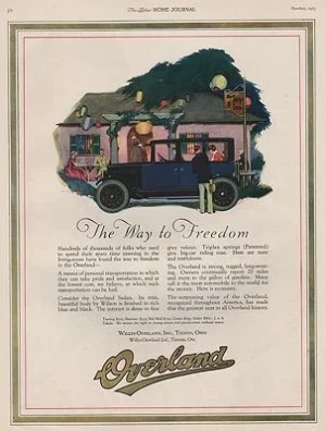 ORIG VINTAGE 1923 OVERLAND SEDAN CAR ADillustrator- N/A