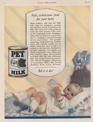 ORIG VINTAGE 1923 PET MILK ADillustrator- Andrew  Loomis