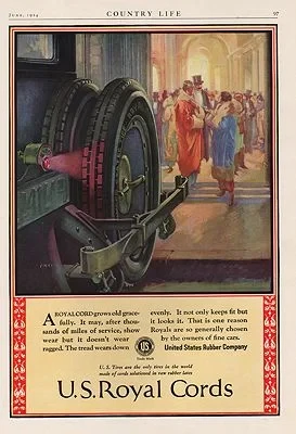 ORIG VINTAGE 1924 U.S. ROYAL CORDS ADillustrator- N/A