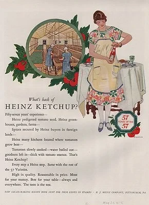 ORIG VINTAGE 1926 HEINZ KETCHUP ADillustrator- Rene  Clarke