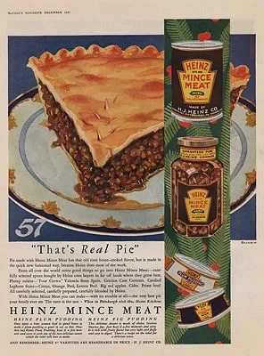 ORIG VINTAGE 1927 HEINZ MINCE MEAT ADillustrator- Rene  Clarke