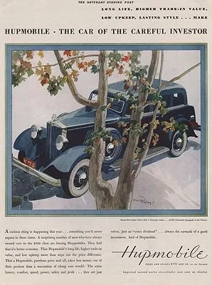 ORIG VINTAGE 1932 HUPMOBILE CAR ADillustrator- Myron  Perley