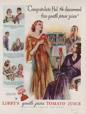 ORIG VINTAGE 1934 LIBBY'S JUICE ADillustrator- Henry  Raleigh