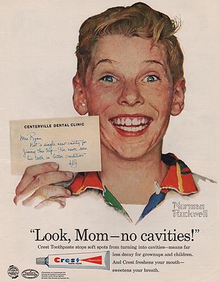 ORIG VINTAGE 1958 CREST TOOTHPASTE ADillustrator- Norman  Rockwell - Product Image