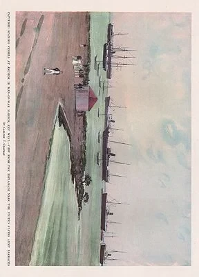 ORIG VINTAGE BOOK PRINT - CAPTURED SPANISH VESSELS AT ANCHOR IN KEY WESTChapman (Illust.), Carlton T., Illust. by: Carlton  Chapman