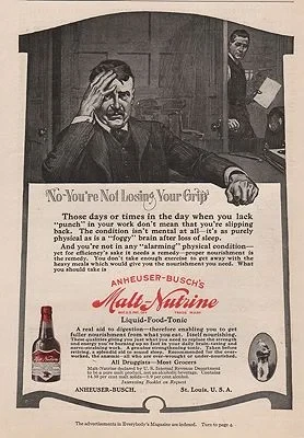 ORIG VINTAGE MAGAZINE AD = 1916 MALT-NUTRINE ADillustrator- N/A