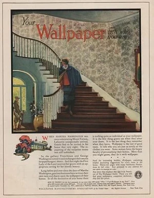 ORIG VINTAGE MAGAZINE AD / 1923 WALLPAPER MANUFACTURERS ASSOCIATION ADillustrator- Edward A.  Wilson