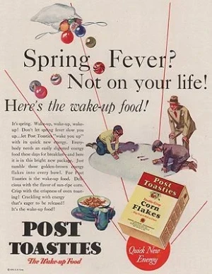 ORIG VINTAGE MAGAZINE AD / 1930 POST TOASTIES CEREAL AD illustrator- N/A