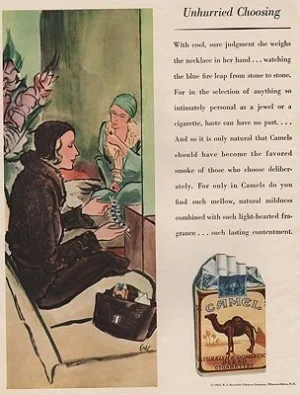 ORIG VINTAGE MAGAZINE AD / 1931 CAMEL CIGARETTES ADillustrator- Carl  Erickson