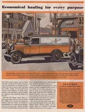 ORIG VINTAGE MAGAZINE AD / 1931 FORD TRUCK ADillustrator- James  Williamson