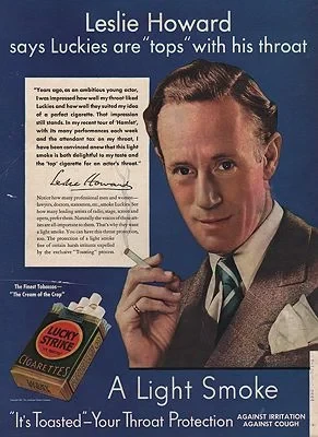 ORIG VINTAGE MAGAZINE AD / 1937 LUCKY STRIKE CIGARETTES ADillustrator- N/A