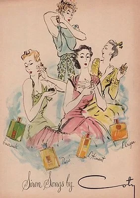 ORIG VINTAGE MAGAZINE AD / 1942 COTY COSMETICS  ADillustrator- Carl  Erickson