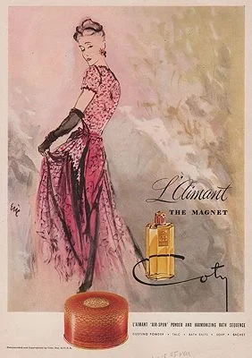 ORIG VINTAGE MAGAZINE AD / 1945 COTY COSMETICS  ADillustrator- Carl  Erickson