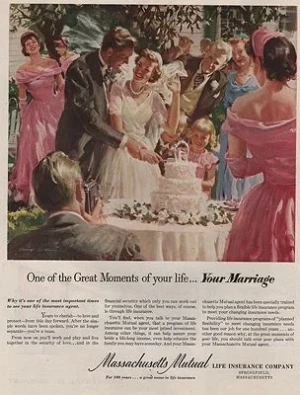 ORIG VINTAGE MAGAZINE AD / 1951 MASSACHUSETTS MUTUAL LIFE INSURANCE ADillustrator- Harry  Anderson