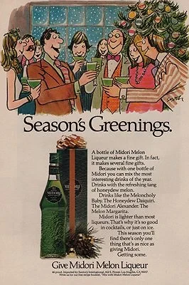 ORIG VINTAGE MAGAZINE AD / 1978 MIDORI MELON LIQUEUR ADillustrator- Charles  Saxon