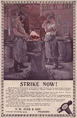 ORIG. VINTAGE MAGAZINE AD: 1894 N.W. AYER & SON ADillustrator- Charlotte  Harding