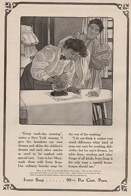 ORIG VINTAGE MAGAZINE AD/ 1908 IVORY SOAP ADillustrator- Eugenie  Wireman