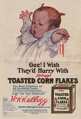 ORIG VINTAGE MAGAZINE AD/ 1909 KELLOGG'S CORN FLAKES ADillustrator- Rose  )'Neill