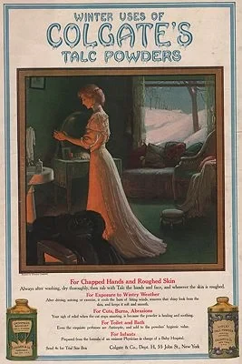 ORIG VINTAGE MAGAZINE AD/ 1911 COLGATE TALC POWDER ADillustrator- Blendon  Campbell