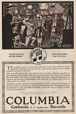 ORIG VINTAGE MAGAZINE AD/ 1916 COLUMBIA GRAFONOLA RECORDS ADillustrator- N/A