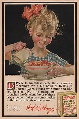 ORIG VINTAGE MAGAZINE AD/ 1916 KELLOGG'S CORN FLAKES ADillustrator- J.C.  Leyendecker