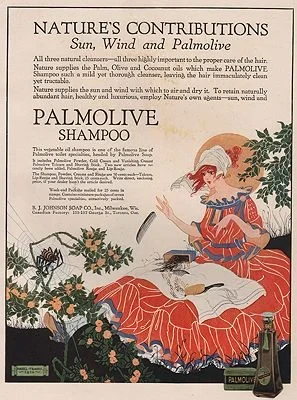 ORIG VINTAGE MAGAZINE AD/ 1916 PALMOLIVE SHAMPOO ADillustrator- Hazel  Frazee