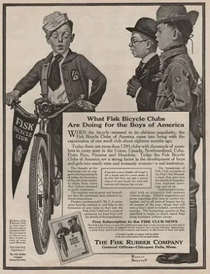 ORIG VINTAGE MAGAZINE AD/ 1917 FISK RUBBER COMPANY ADillustrator- Norman  Rockwell