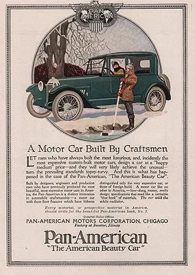 ORIG VINTAGE MAGAZINE AD/ 1917 PAN-AMERICAN MOTOR CAR ADillustrator- N/A