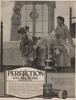 ORIG VINTAGE MAGAZINE AD/ 1917 PERFECTION OIL HEATER ADillustrator- Norman  Rockwell