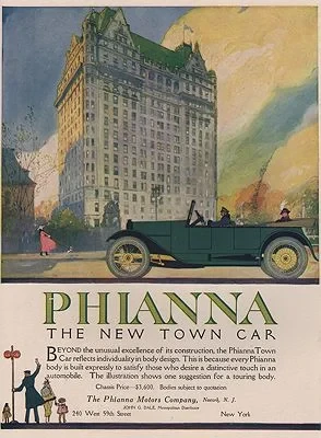 ORIG VINTAGE MAGAZINE AD/ 1917 PHIANNA CAR ADillustrator- N/A