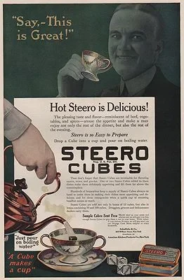ORIG VINTAGE MAGAZINE AD/ 1918 STEERO BOUILLON CUBES ADillustrator- N/A