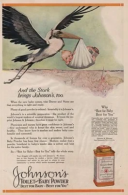 ORIG. VINTAGE MAGAZINE AD/ 1919 JOHNSON'S BABY POWDER ADillustrator- N/A