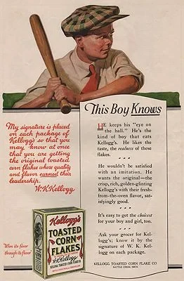 ORIG VINTAGE MAGAZINE AD/ 1919 KELLOGG'S CORN FLAKES ADillustrator- N/A