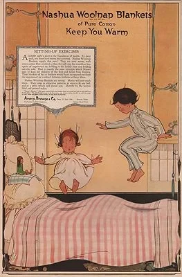 ORIG. VINTAGE MAGAZINE AD: 1919 NASHUA WOOLNAP BLANKETS ADillustrator- N/A