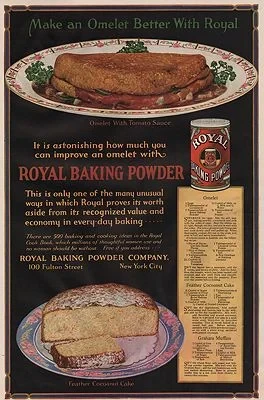 ORIG. VINTAGE MAGAZINE AD: 1919 ROYAL BAKING POWDER ADillustrator- N/A