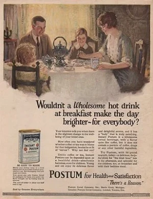 ORIG. VINTAGE MAGAZINE AD: 1920s INSTANT POSTUM ADillustrator- Don  Shae