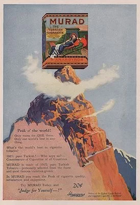 ORIG VINTAGE MAGAZINE AD/ 1921 MURAD CIGARETTE ADillustrator- N/A