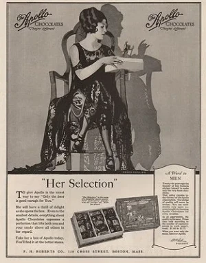 ORIG. VINTAGE MAGAZINE AD: 1923 APOLLO CHOCOLATES ADillustrator- Coles  Phillips