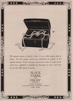 ORIG VINTAGE MAGAZINE AD/ 1923 BLACK STARR & FROST JEWELERS ADillustrator- Rene  Clarke