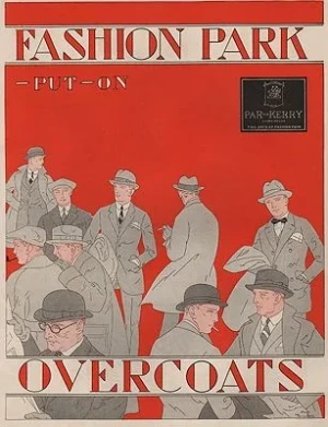 ORIG VINTAGE MAGAZINE AD/ 1923 FASHION PARK OVERCOATS ADillustrator- Ray   Wilcox